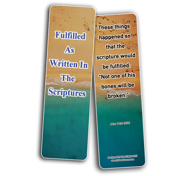 NewEights Living A Fulfilled Life Bible Bookmarks (30-Pack) - Stocking Stuffers Encouragement Tool - Bible Study Church Supplies Teacher Classroom Incentive Gifts