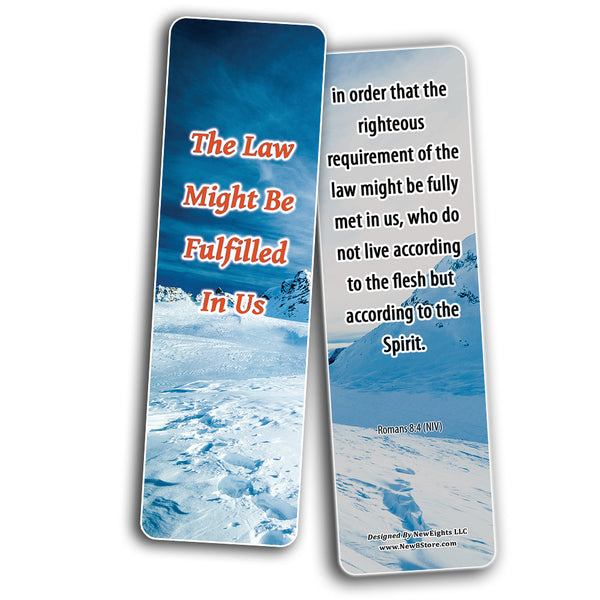 NewEights Living A Fulfilled Life Bible Bookmarks (30-Pack) - Stocking Stuffers Encouragement Tool - Bible Study Church Supplies Teacher Classroom Incentive Gifts