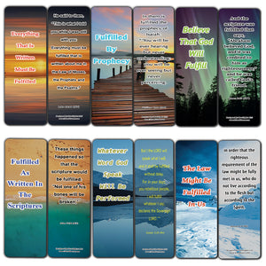 NewEights Living A Fulfilled Life Bible Bookmarks (30-Pack) - Stocking Stuffers Encouragement Tool - Bible Study Church Supplies Teacher Classroom Incentive Gifts
