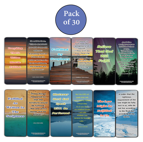 NewEights Living A Fulfilled Life Bible Bookmarks (30-Pack) - Stocking Stuffers Encouragement Tool - Bible Study Church Supplies Teacher Classroom Incentive Gifts