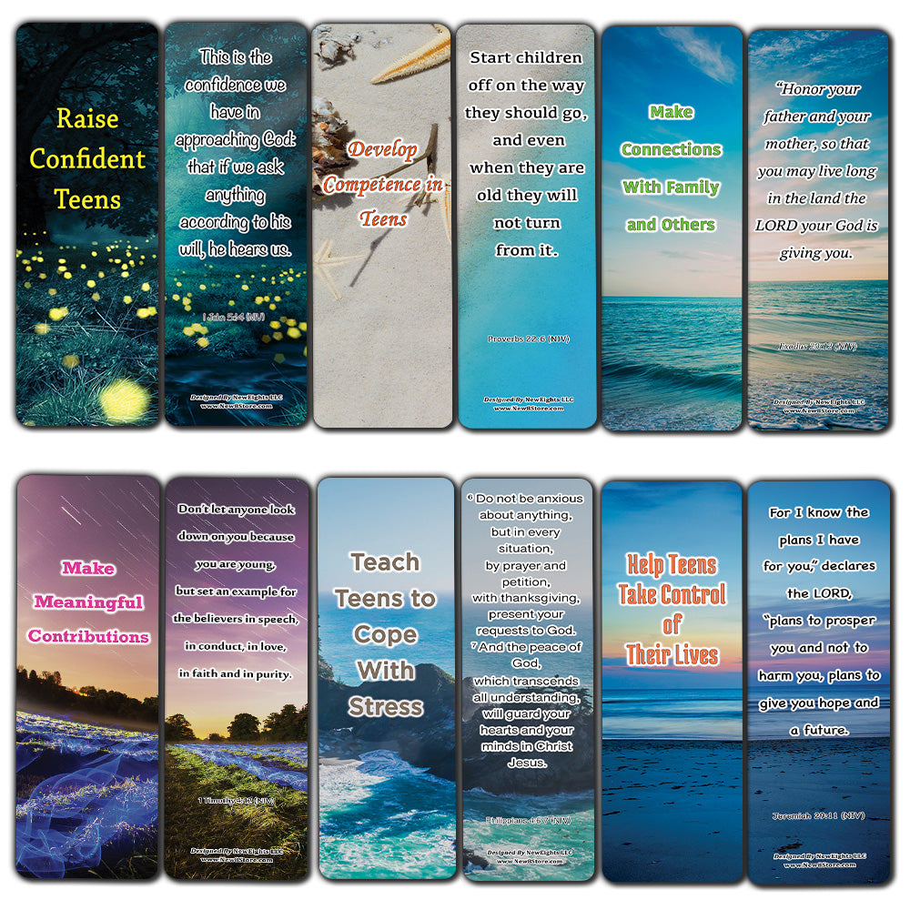 NewEights Developing Character And Responsibility In Teens The 6 Câ€™s of Resilience Bookmarks (30-Pack) - Reverence Bible Texts VBS Sunday School Easter Baptism - Thanksgiving Christmas Rewards