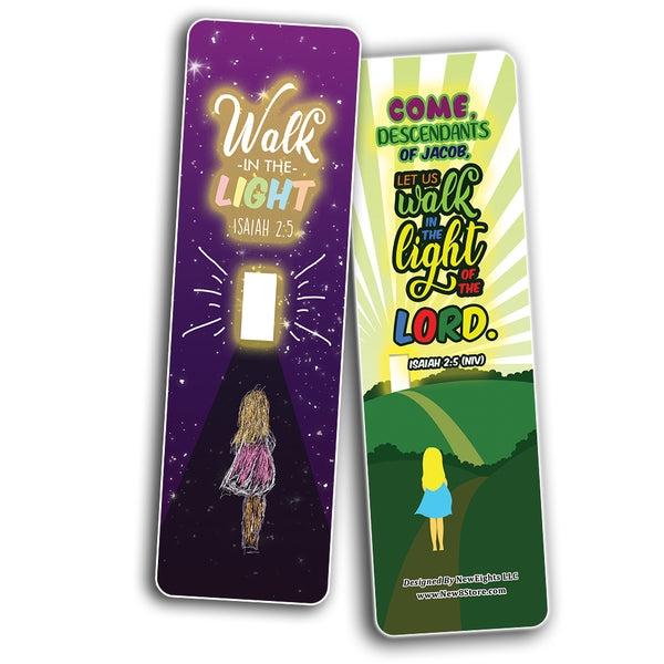 Walk in the Light Bible Verse Bookmarks