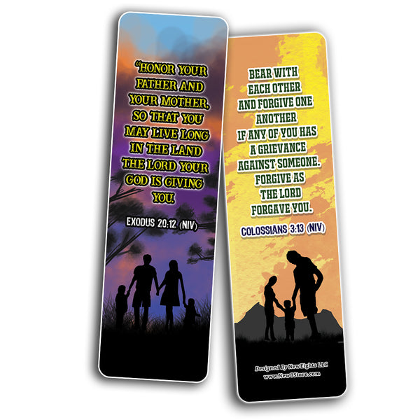 Inspirational Bible Verses for Family Bookmarks Cards