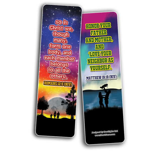 Inspirational Bible Verses for Family Bookmarks Cards
