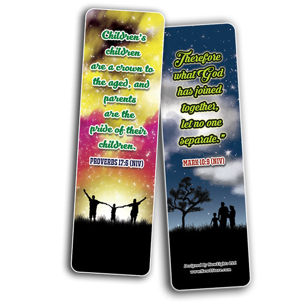 Inspirational Bible Verses for Family Bookmarks Cards