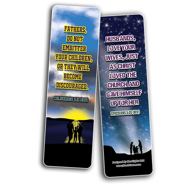 Inspirational Bible Verses for Family Bookmarks Cards