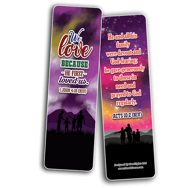 Inspirational Bible Verses for Family Bookmarks Cards