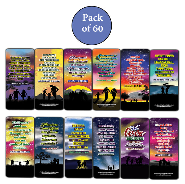 Inspirational Bible Verses for Family Bookmarks Cards
