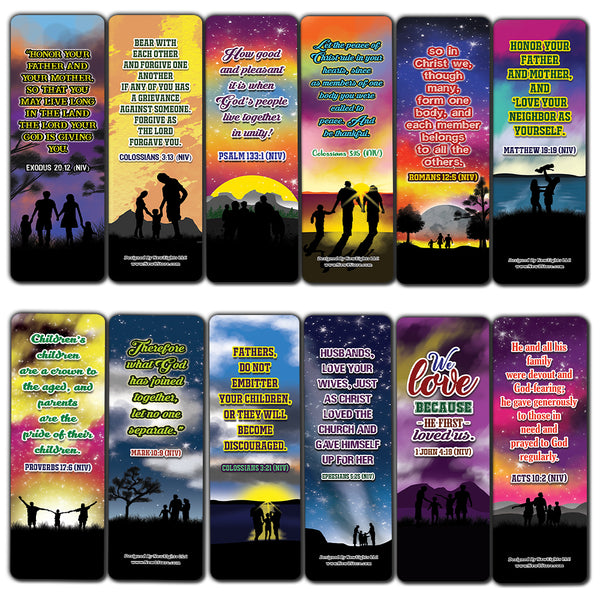 Inspirational Bible Verses for Family Bookmarks Cards