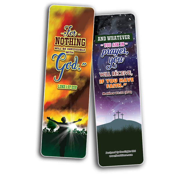God will Provide Bible Verses Bookmarks Cards (30-Pack) - Stocking Stuffers for Boys Girls - Children Ministry Bible Study Church Supplies Teacher Classroom Incentives Gift