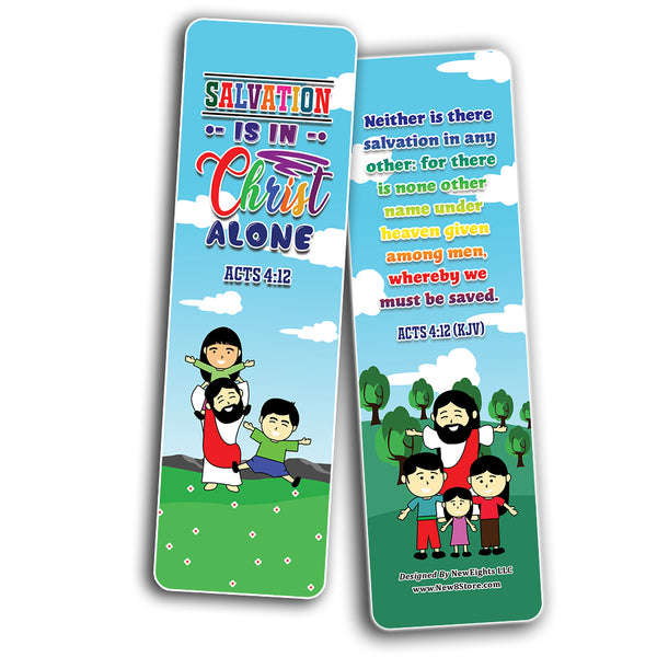 Jesus is the Way KJV Bookmarks Cards for Kids (60-Pack) - Church Memory Verse Sunday School Rewards - Christian Stocking Stuffers Birthday Party Favors Assorted Bulk Pack