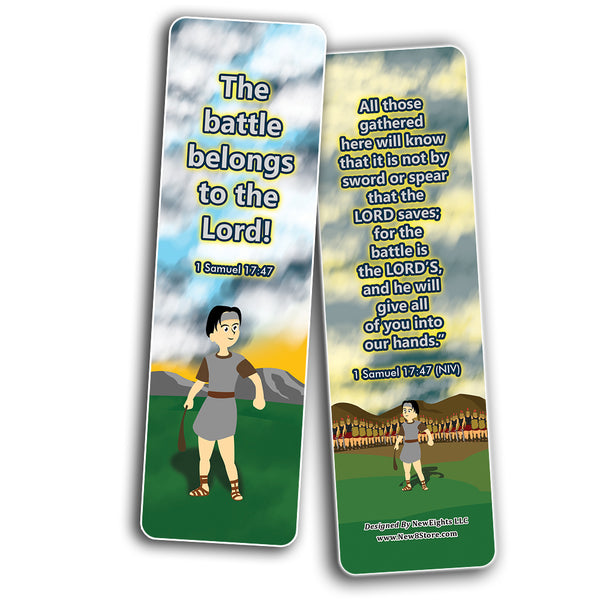 David and Goliath Religious Bible Bookmarks Cards