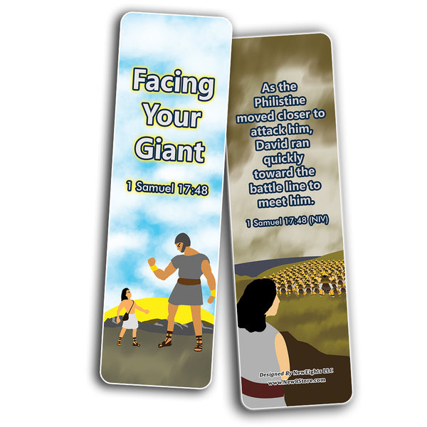 David and Goliath Religious Bible Bookmarks Cards