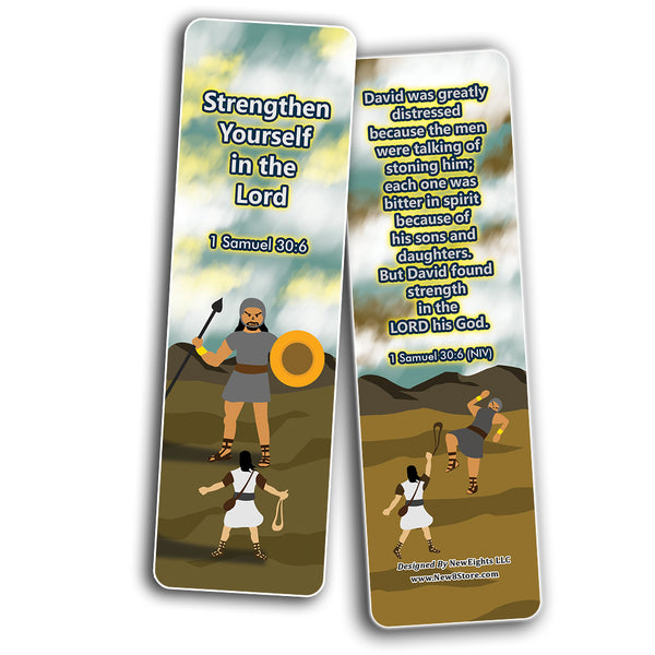 David and Goliath Religious Bible Bookmarks Cards