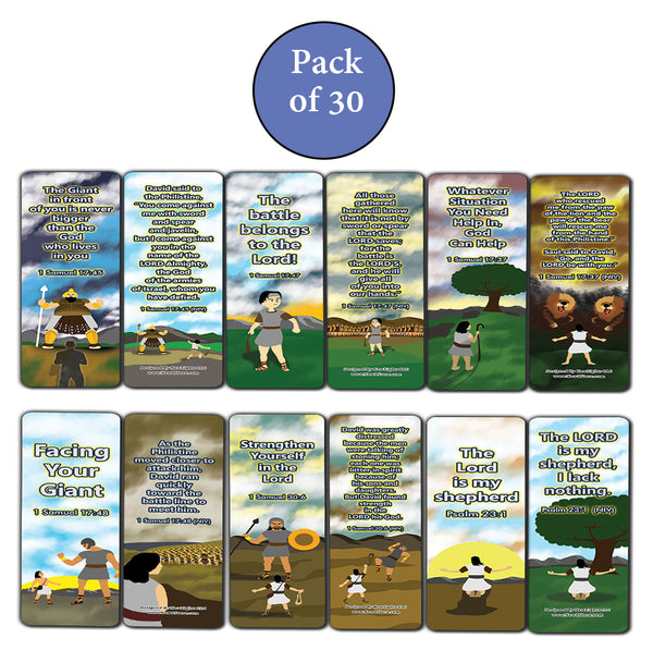 David and Goliath Religious Bible Bookmarks Cards