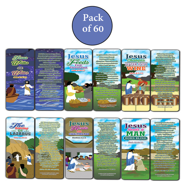 Miracles of Jesus Bible Bookmarks Cards