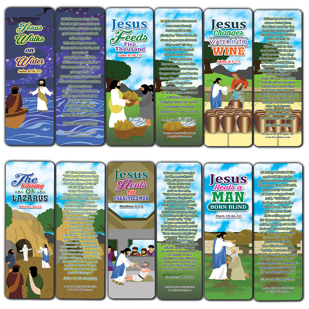 Miracles of Jesus Bible Bookmarks Cards