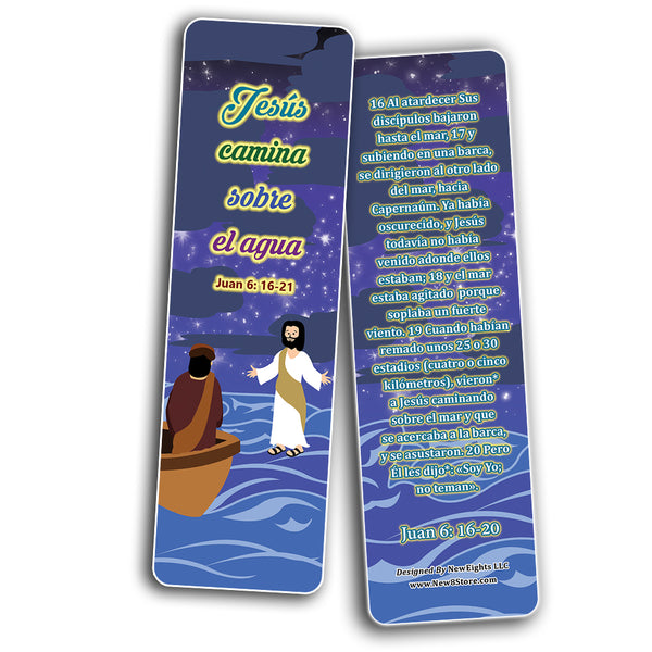 Spanish Miracles of Jesus Bible Bookmarks Cards
