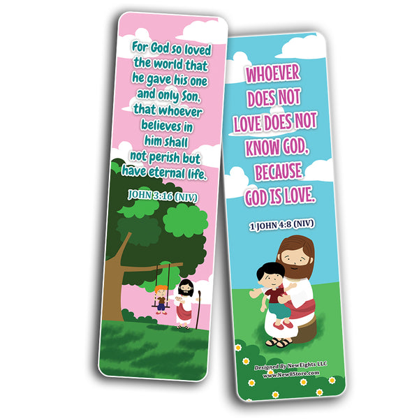 Jesus Loves Me, This I Know Bookmarks (30-Pack) - Stocking Stuffers for Boys Girls - Children Ministry Bible Study Church Supplies Teacher Classroom Incentives Gift