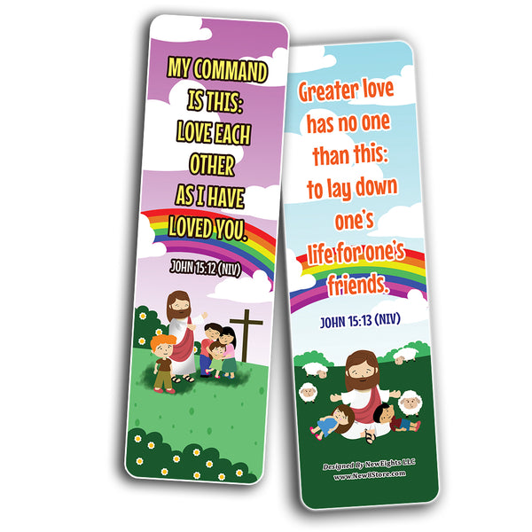 Jesus Loves Me, This I Know Bookmarks (60-Pack) - Church Memory Verse Sunday School Rewards - Christian Stocking Stuffers Birthday Party Favors Assorted Bulk Pack