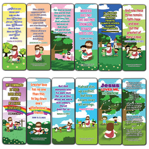 Jesus Loves Me, This I Know Bookmarks (60-Pack) - Church Memory Verse Sunday School Rewards - Christian Stocking Stuffers Birthday Party Favors Assorted Bulk Pack
