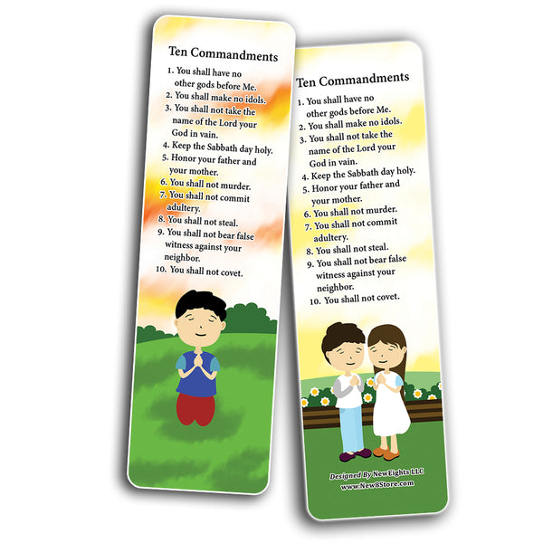 Ten Commandments Bookmarks Cards (12-Pack)