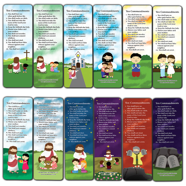 Ten Commandments Bookmarks Cards (12-Pack)