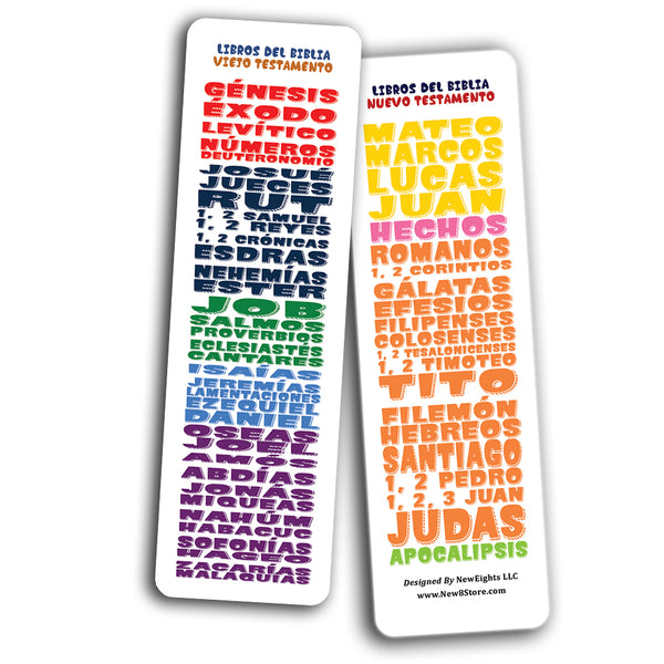 Spanish Books Of The Bible Bookmarks for Kids