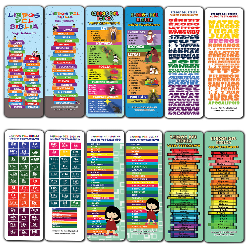 Spanish Books Of The Bible Bookmarks for Kids