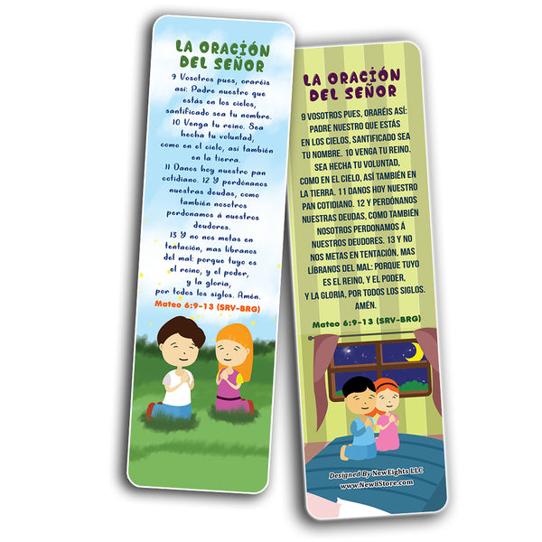 Spanish The Lord's Prayer Bible Bookmarks for Kids (30-Pack) - Stocking Stuffers for Boys Girls - Children Ministry Bible Study Church Supplies Teacher Classroom Incentives Gift