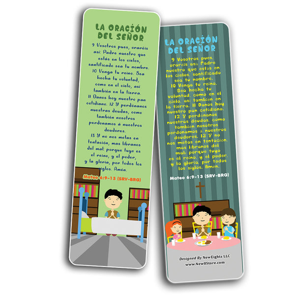 Spanish The Lord's Prayer Bible Bookmarks for Kids (30-Pack) - Stocking Stuffers for Boys Girls - Children Ministry Bible Study Church Supplies Teacher Classroom Incentives Gift