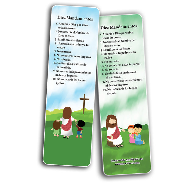 Spanish Ten Commandments Bookmarks Cards (12-Pack)