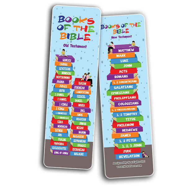 Books Of The Bible Bookmarks for Kids (60-Pack) - Church Memory Verse Sunday School Rewards - Christian Stocking Stuffers Birthday Party Favors Assorted Bulk Pack