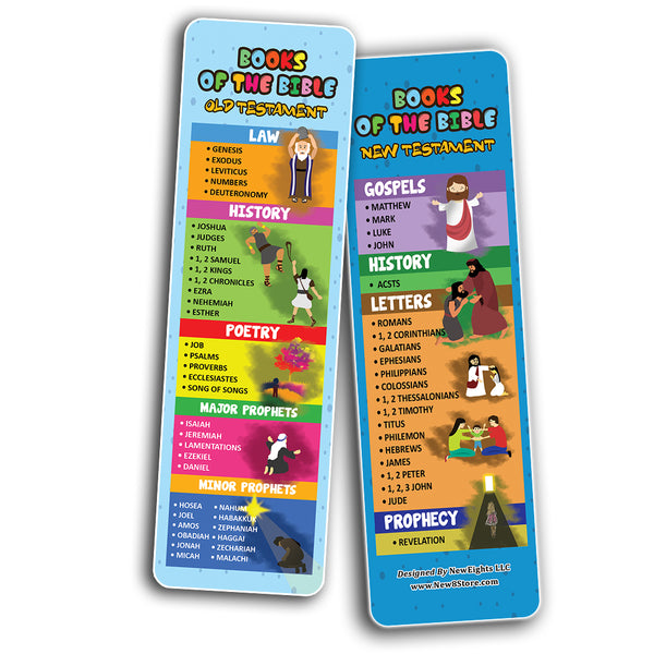 Books of The Bible Bookmarks for Kids (12-Pack)