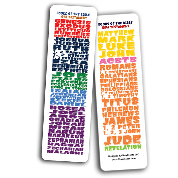 Books Of The Bible Bookmarks for Kids (30-Pack) - Stocking Stuffers for Boys Girls - Children Ministry Bible Study Church Supplies Teacher Classroom Incentives Gift