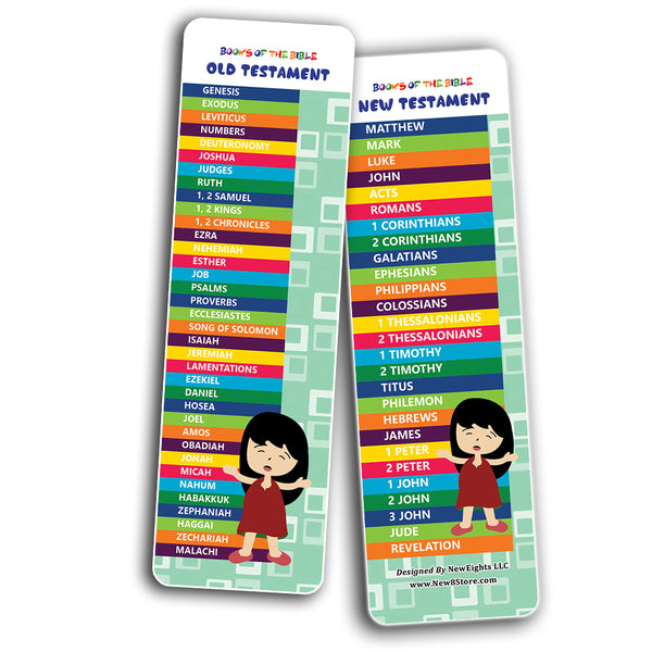 Books Of The Bible Bookmarks for Kids (30-Pack) - Stocking Stuffers for Boys Girls - Children Ministry Bible Study Church Supplies Teacher Classroom Incentives Gift