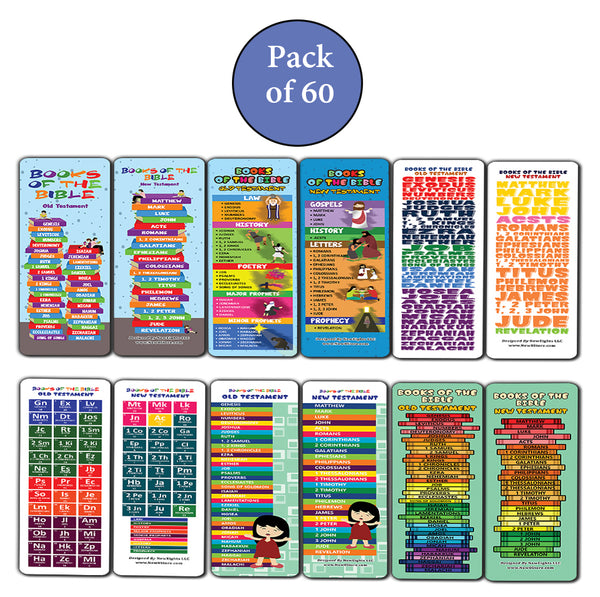 Books of The Bible Bookmarks for Kids (12-Pack)