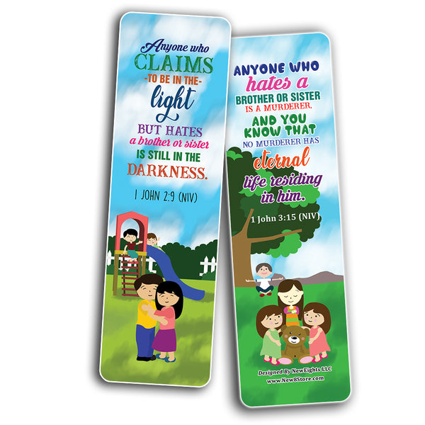 Christian Bible Teaching About Bulliying Bookmarks (60-Pack) - Church Memory Verse Sunday School Rewards - Christian Stocking Stuffers Birthday Party Favors Assorted Bulk Pack