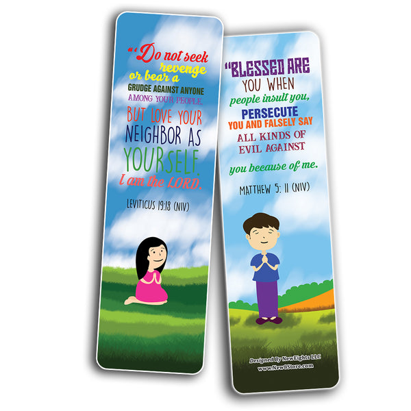 Christian Bible Teaching About Bulliying Bookmarks (60-Pack) - Church Memory Verse Sunday School Rewards - Christian Stocking Stuffers Birthday Party Favors Assorted Bulk Pack