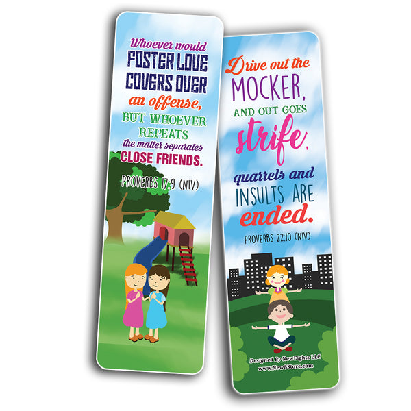 Christian Bible Teaching About Bulliying Bookmarks (30-Pack) - Stocking Stuffers for Boys Girls - Children Ministry Bible Study Church Supplies Teacher Classroom Incentives Gift