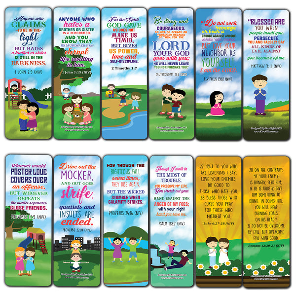 Christian Bible Teaching About Bulliying Bookmarks (30-Pack) - Stocking Stuffers for Boys Girls - Children Ministry Bible Study Church Supplies Teacher Classroom Incentives Gift