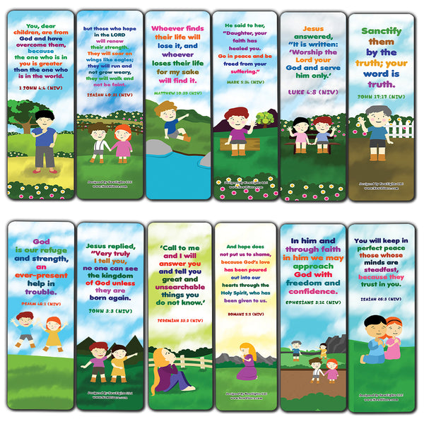 Christian Affirmations Bible Verses for Kids Cards