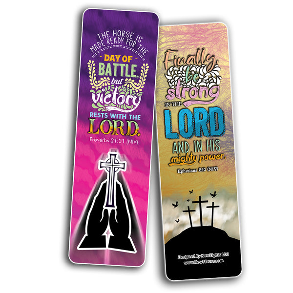 Victory in Christ Bookmarks (60-Pack) - Church Memory Verse Sunday School Rewards - Christian Stocking Stuffers Birthday Party Favors Assorted Bulk Pack