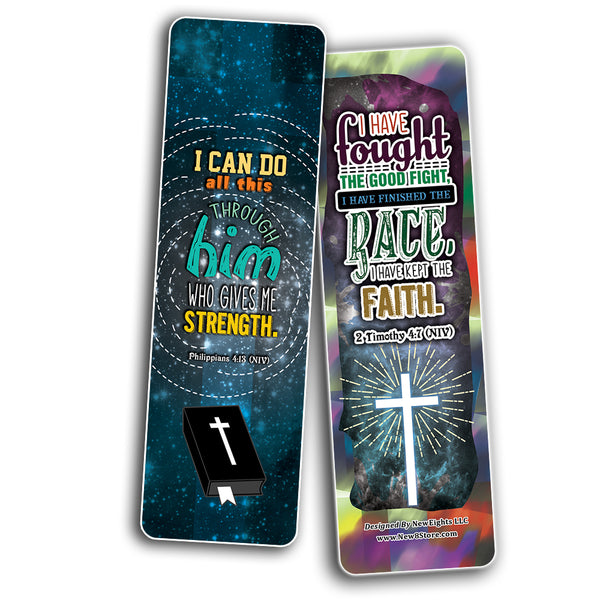 Victory in Christ Bookmarks (60-Pack) - Church Memory Verse Sunday School Rewards - Christian Stocking Stuffers Birthday Party Favors Assorted Bulk Pack