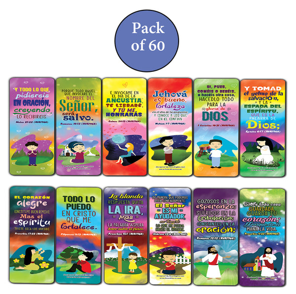 Spanish Positive Bible Verses Bookmarks (60-Pack)