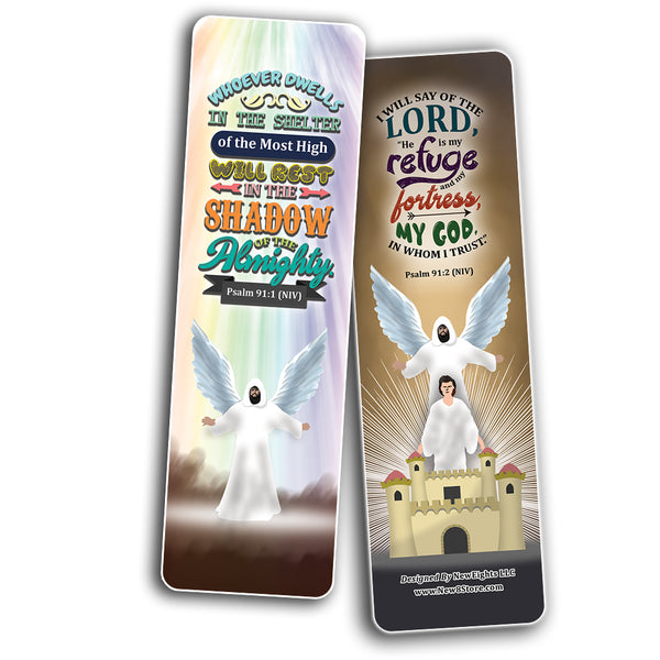 Psalm 91 Bookmarks Cards (30-Pack) - Stocking Stuffers for Boys Girls - Children Ministry Bible Study Church Supplies Teacher Classroom Incentives Gift