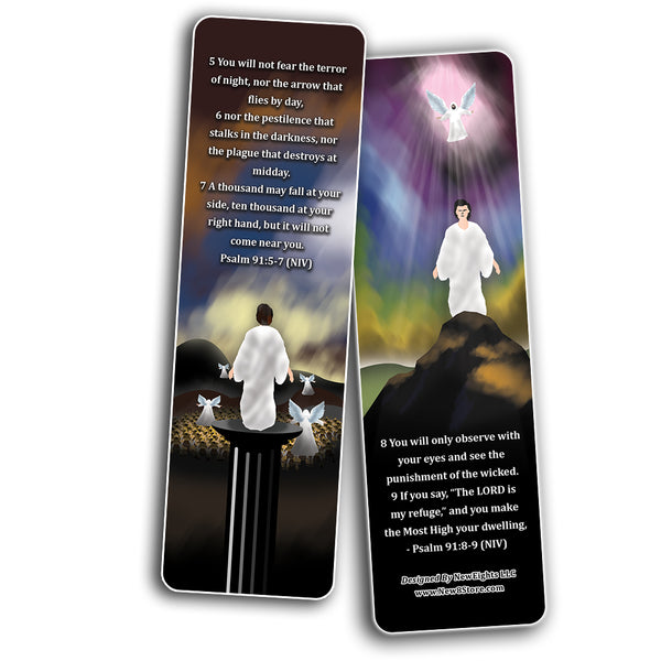 Psalm 91 Bookmarks Cards (30-Pack) - Stocking Stuffers for Boys Girls - Children Ministry Bible Study Church Supplies Teacher Classroom Incentives Gift
