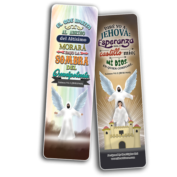 Spanish Salmos 91 Bookmarks Cards (30-Pack) - Stocking Stuffers for Boys Girls - Children Ministry Bible Study Church Supplies Teacher Classroom Incentives Gift
