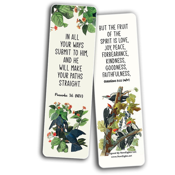 NewEights Christian Scriptures NIV Bookmarks - Beautiful Birds (60-Pack) - Church Memory Verse Sunday School Rewards - Christian Stocking Stuffers Birthday Party Favors Assorted Bulk Pack