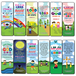 Biblical Affirmations Bookmarks Cards for Kids Series 1 (30-Pack) - Stocking Stuffers for Boys Girls - Children Ministry Bible Study Church Supplies Teacher Classroom Incentives Gift